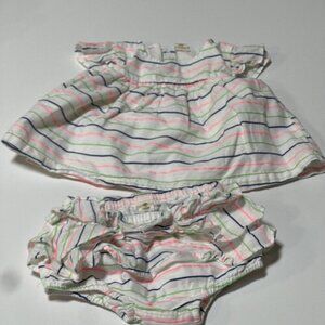 Tucker & Tate Girls 18M Month Outfit Matching Set Striped Sun 2 Pc